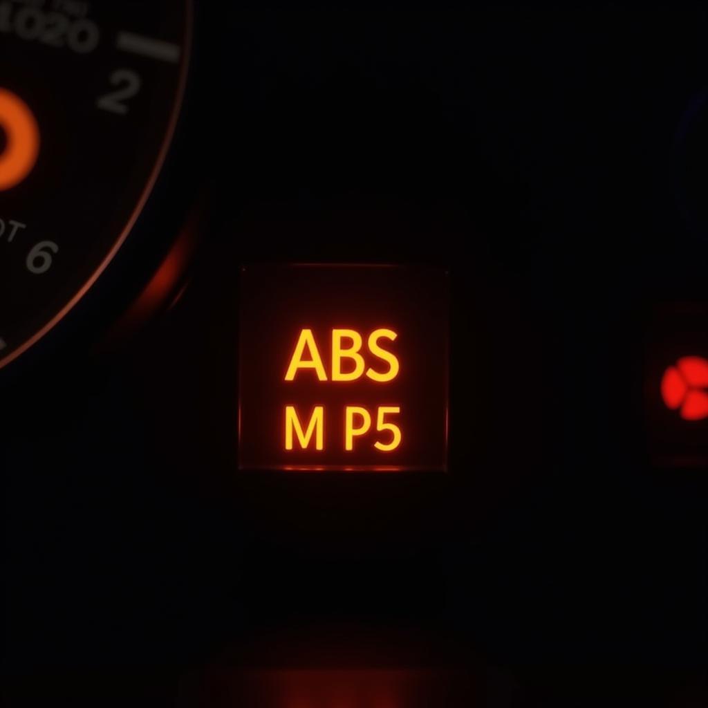 ABS Warning Light on Car Dashboard