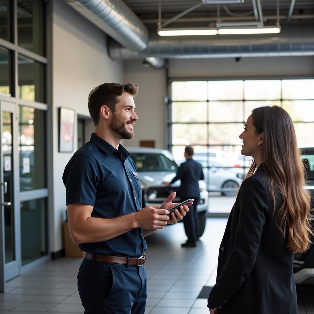 Customer Service Representative Talking to a Client