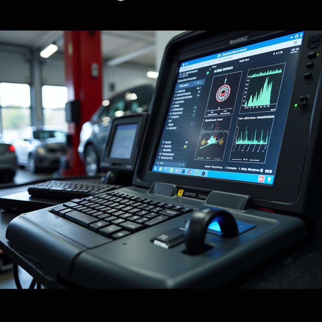 Modern Diagnostic Equipment in an Auto Service Center