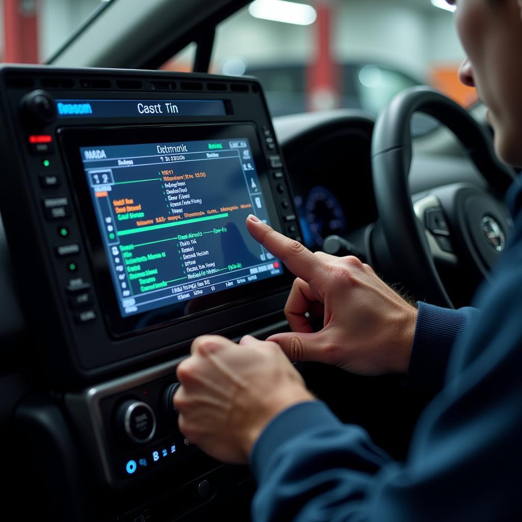 Modern Diagnostic Equipment Being Used in an Auto Service Center