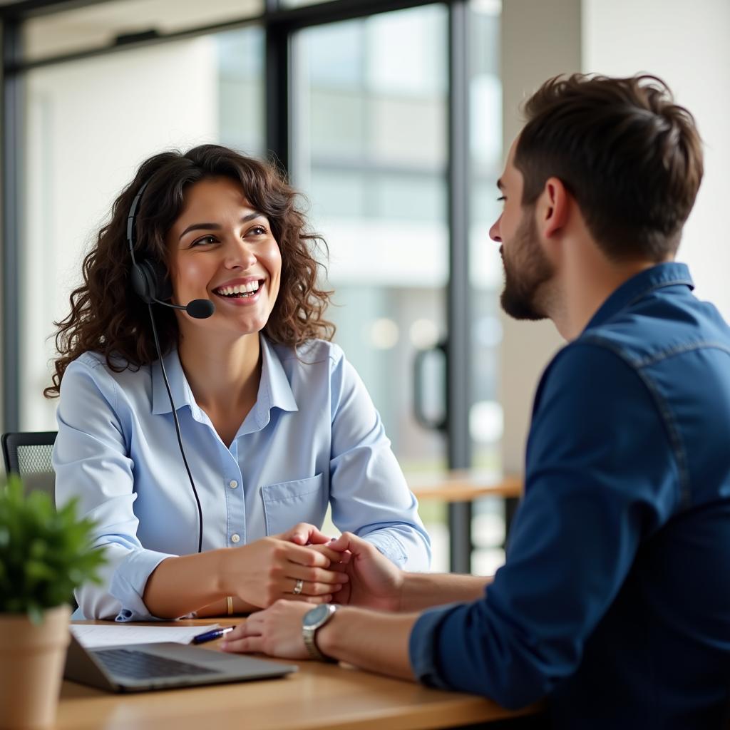 Acceptance Auto Insurance Customer Service Representative Assisting Client