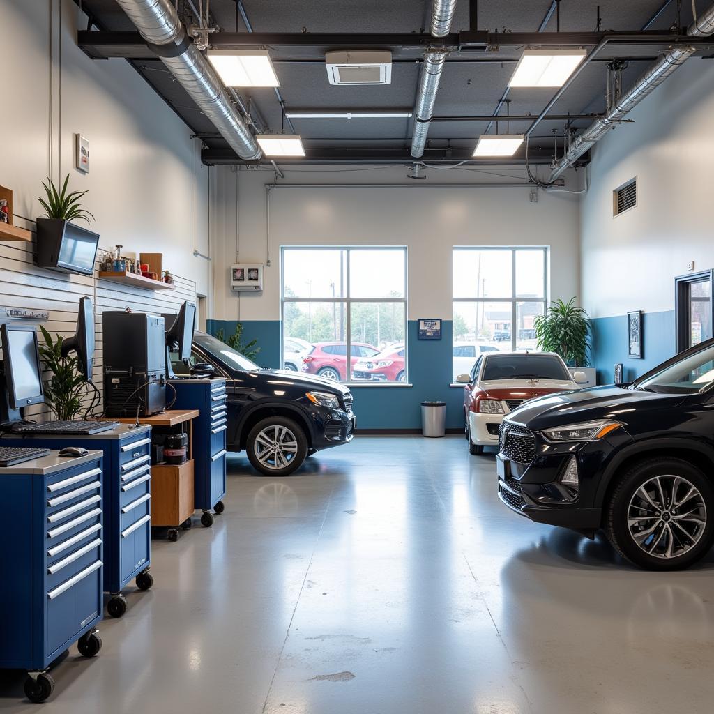 Modern Auto Service Center Interior in Acton