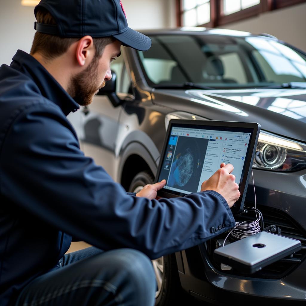 AcuTech Certified Technician Working on a Car