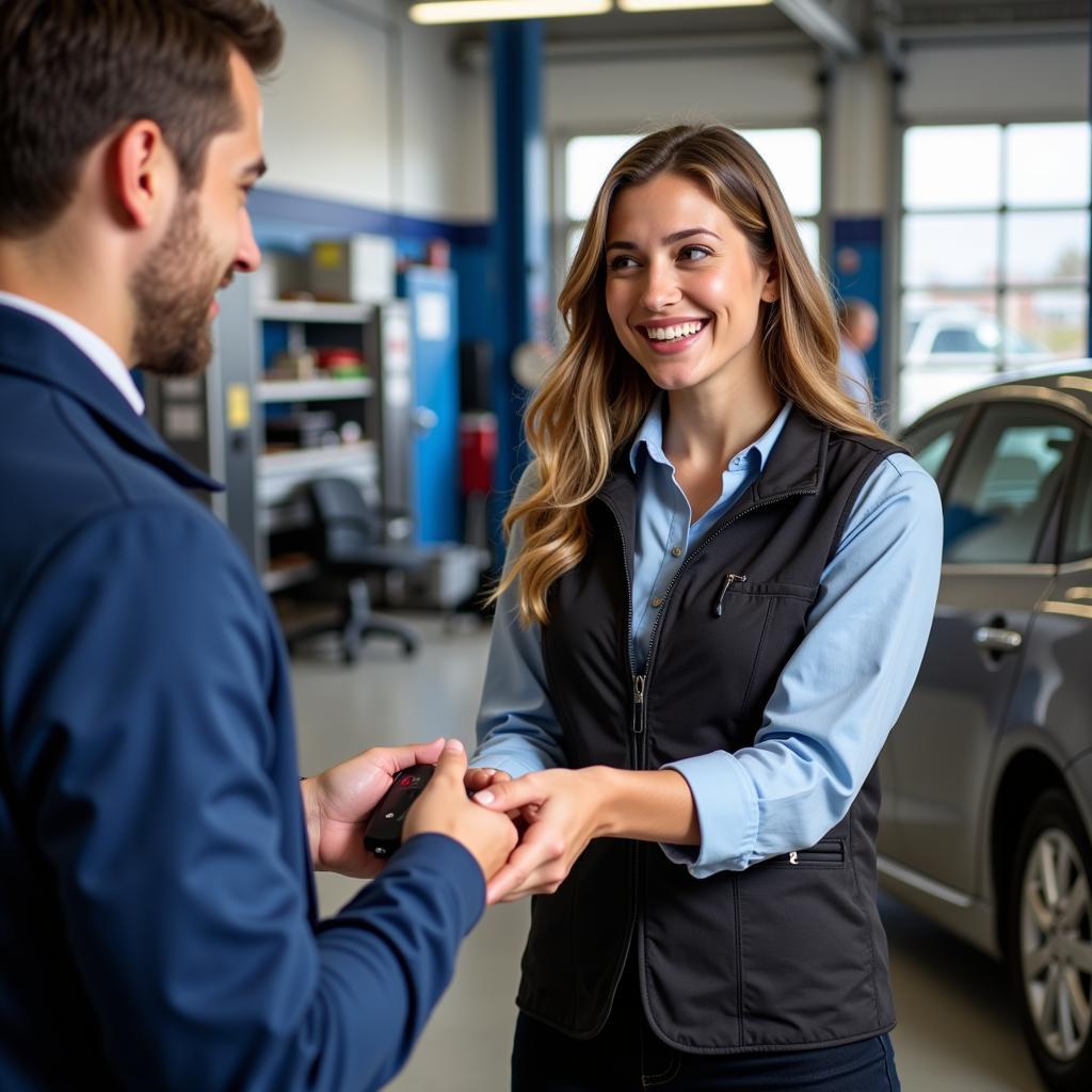 Happy Customer Receiving Car Keys