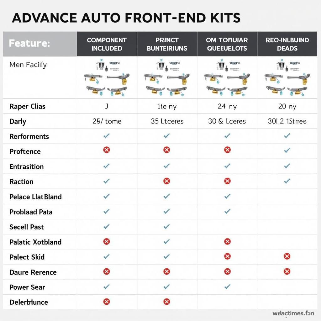 Advance Auto Front End Service Kit Comparison