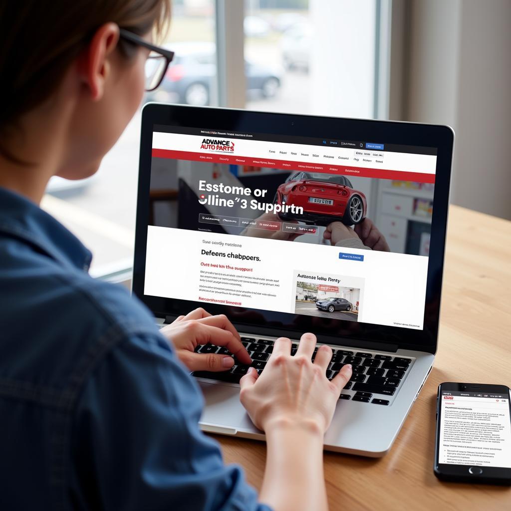 Accessing online resources for Advance Auto Parts