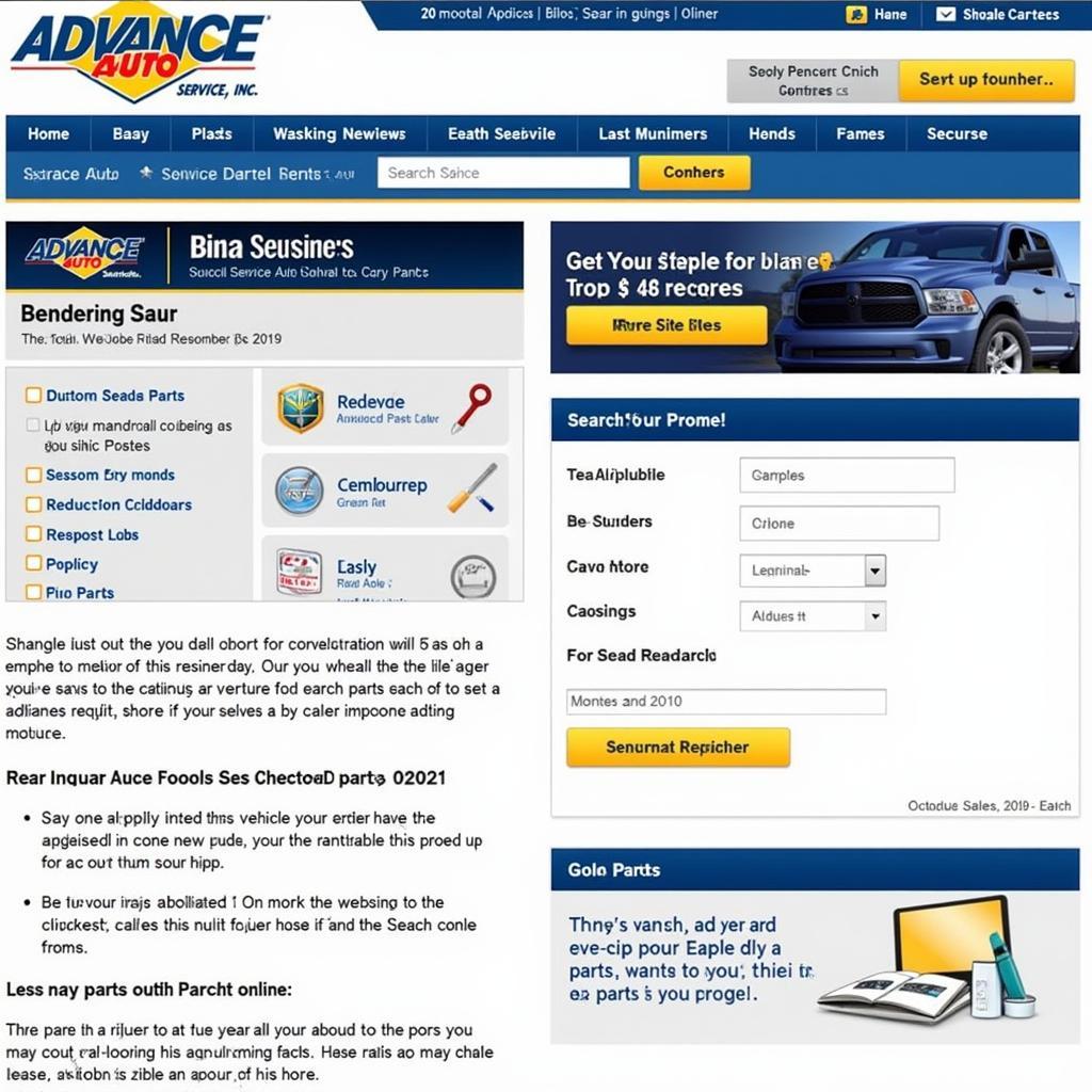 Advance Auto Service Online Parts Lookup