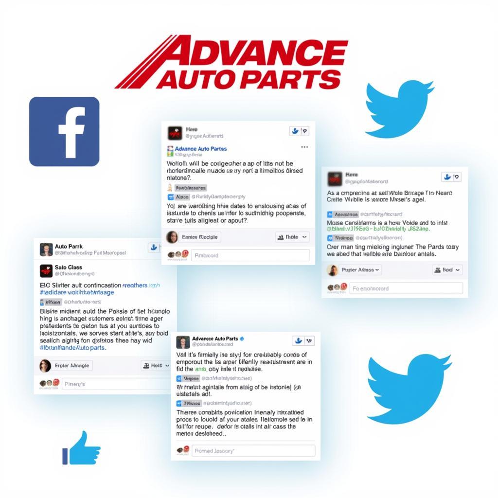 Connecting with Advance Auto Parts through social media channels for customer service.