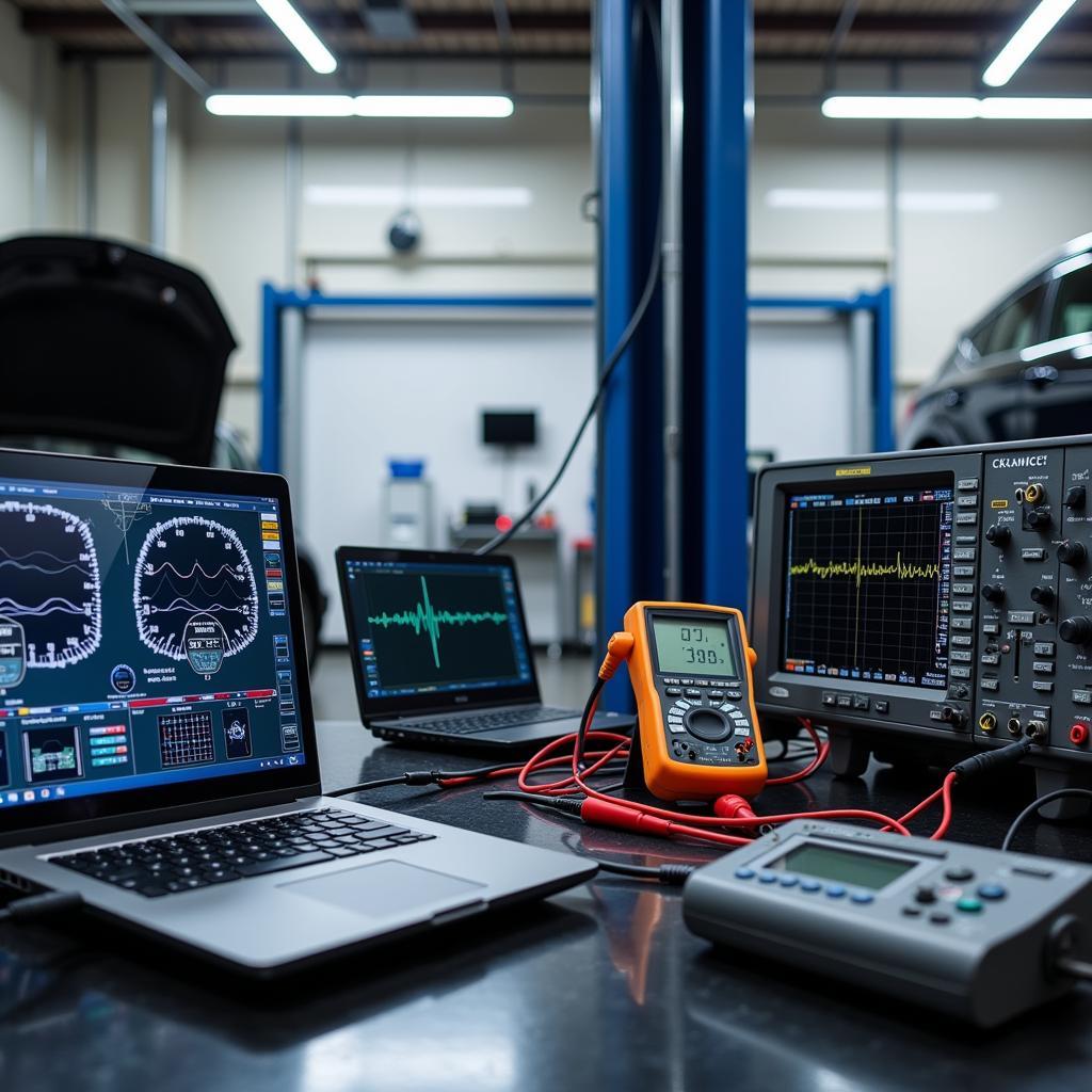 Modern diagnostic equipment at AET auto repair and maintenance service center