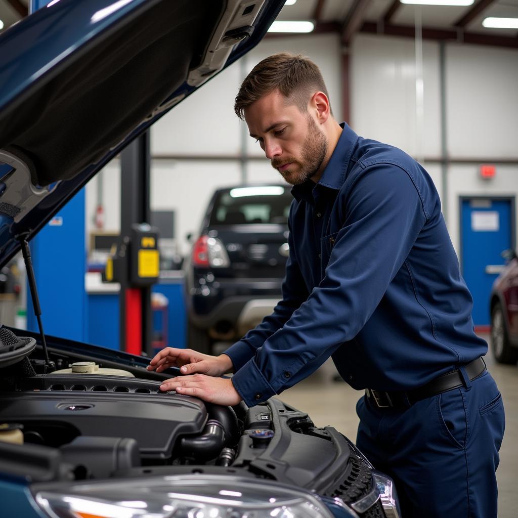 Mechanic Working on a Car in Elkhart Indiana