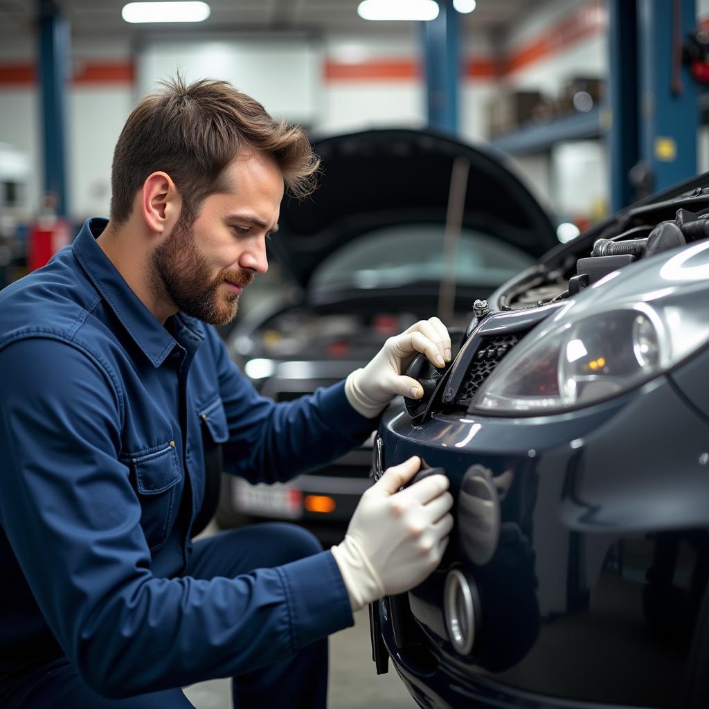 Mechanic Working on a Car in Hamilton, NZ