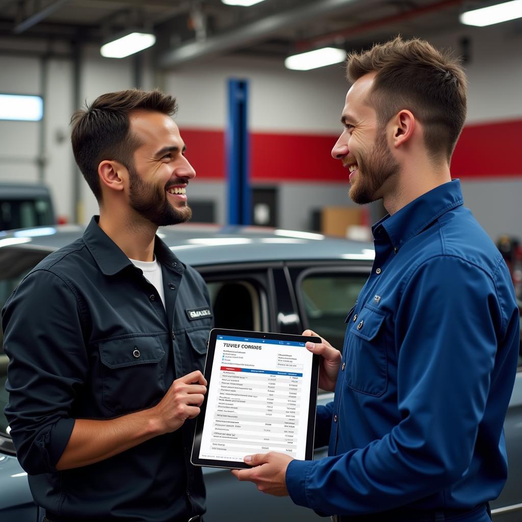 Mechanic Providing a Quote for Auto Service in Tysons Corner