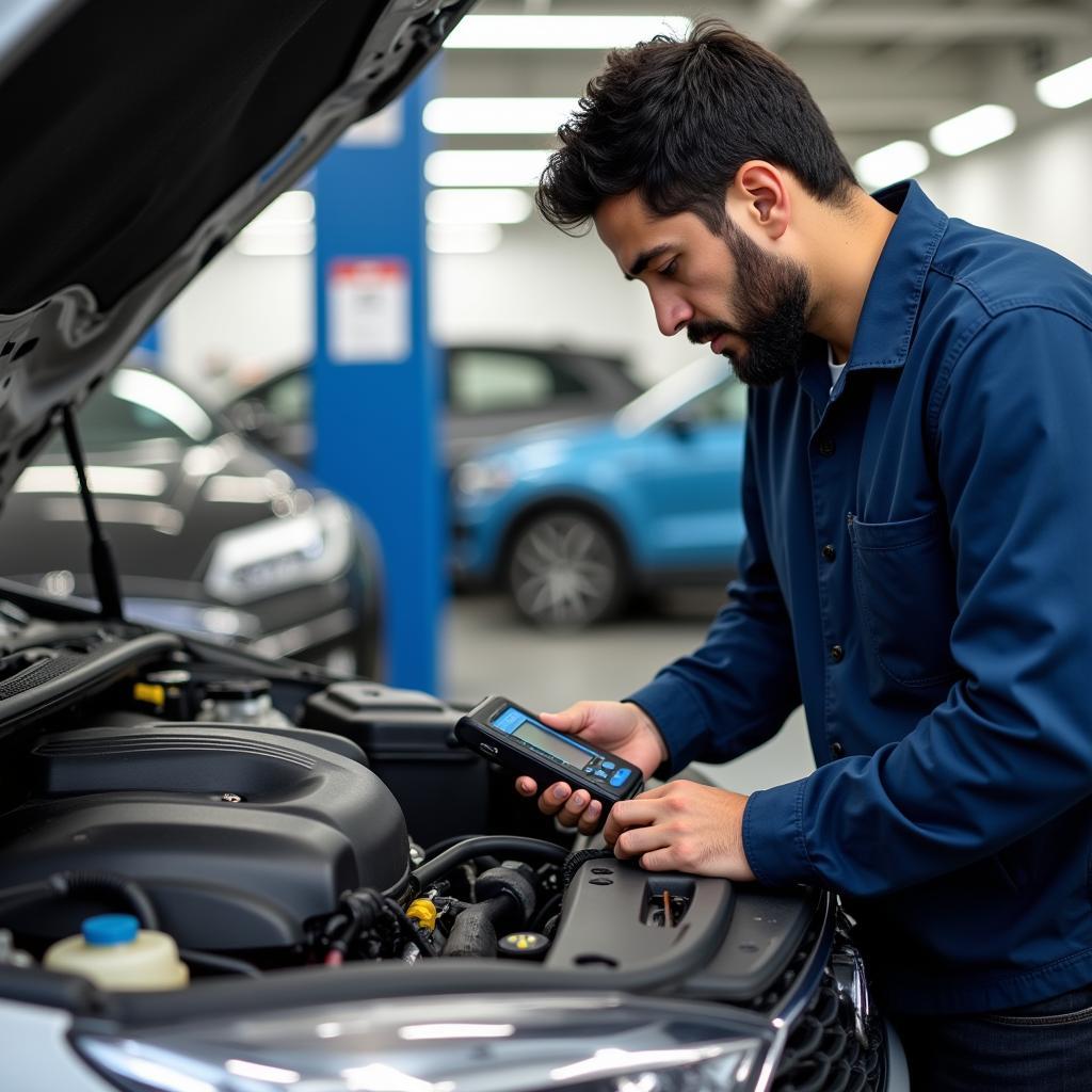 Skilled Technician Performing Diagnostics at Al Ghandi