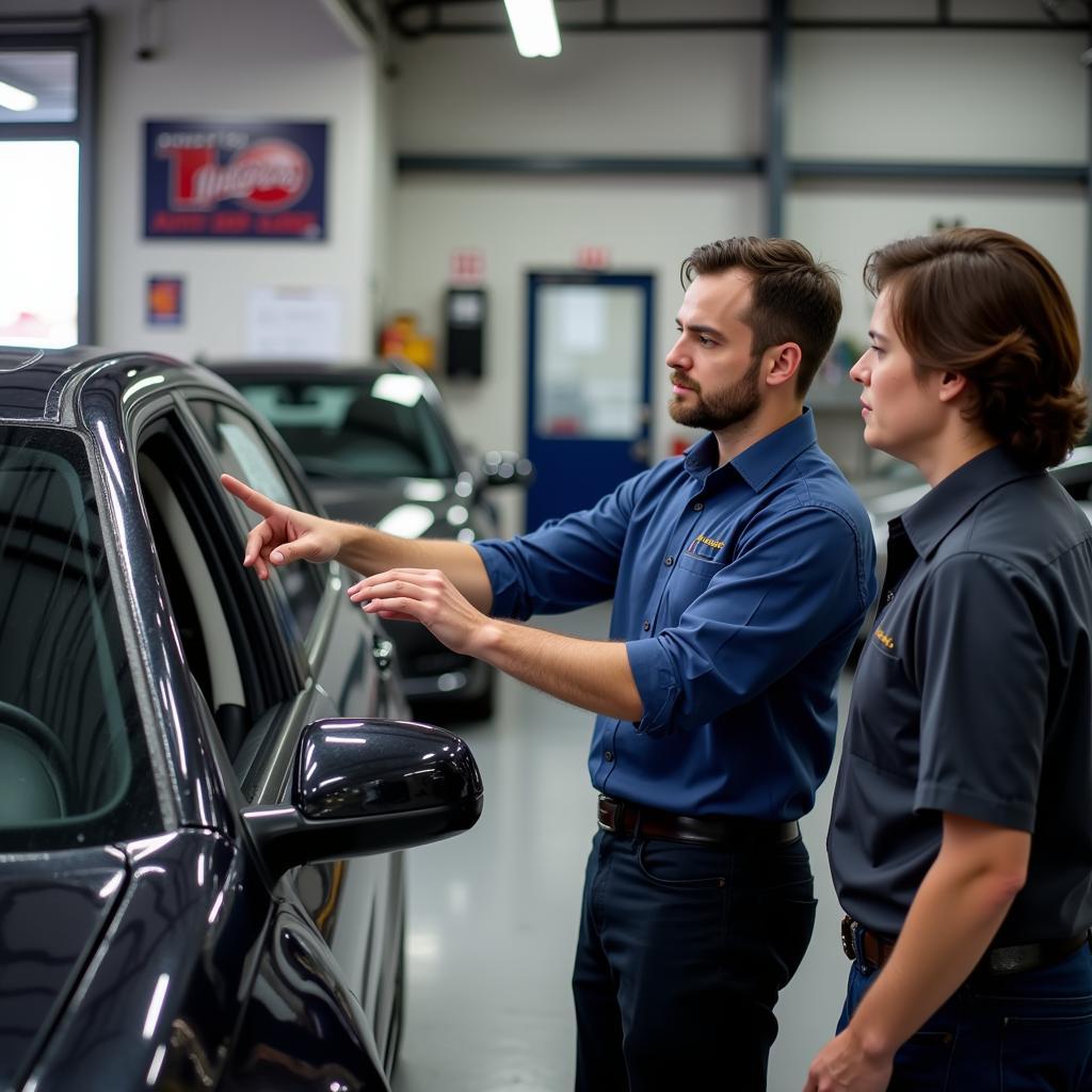 Customer Consultation at an Alhambra Auto Body Repair Shop