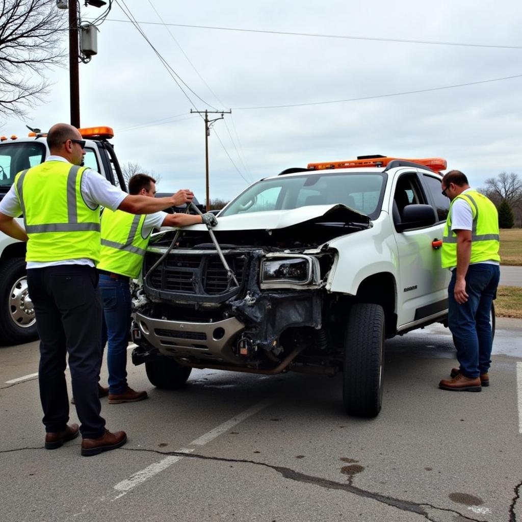 Accident Recovery Scene in Alice Texas