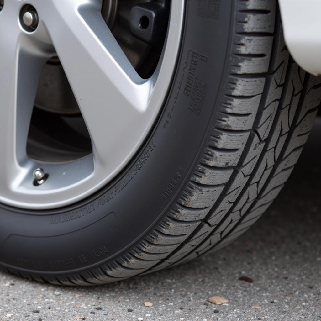 Uneven Tire Wear Indicating Alignment Issues