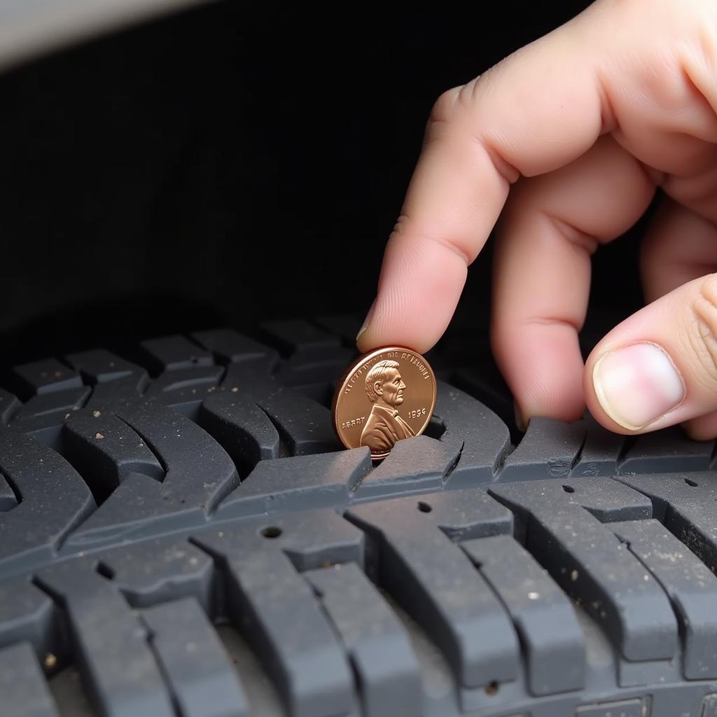 Checking All-Season Tire Tread Depth