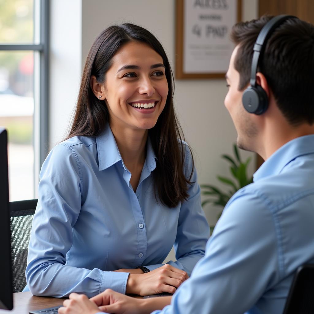 Allstate Customer Service Representative Assisting a Client