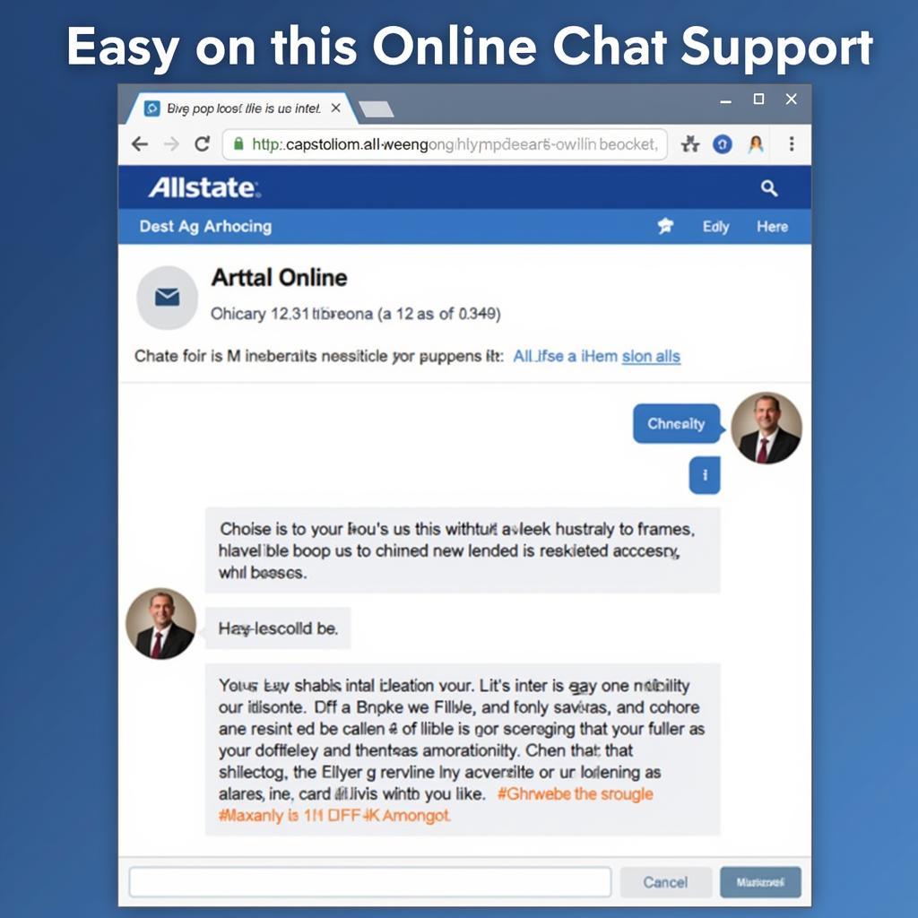 Allstate Online Chat Support Window