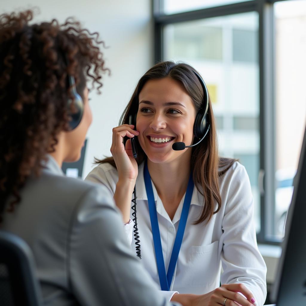 Ally Auto Financial Customer Service Representative Assisting Customer