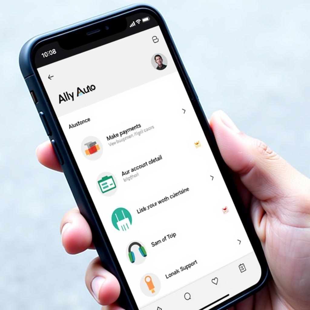 Ally Auto Mobile App Interface