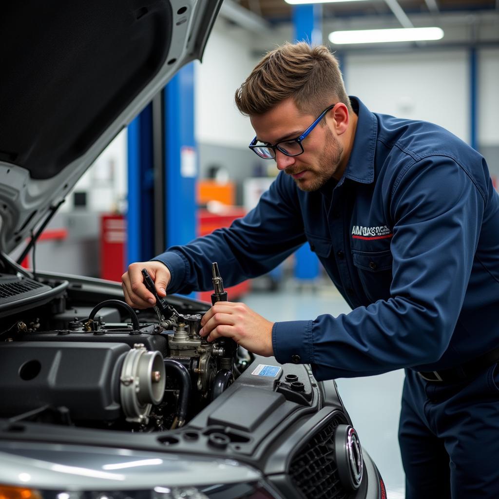 AMAS Certified Technician Performing Maintenance