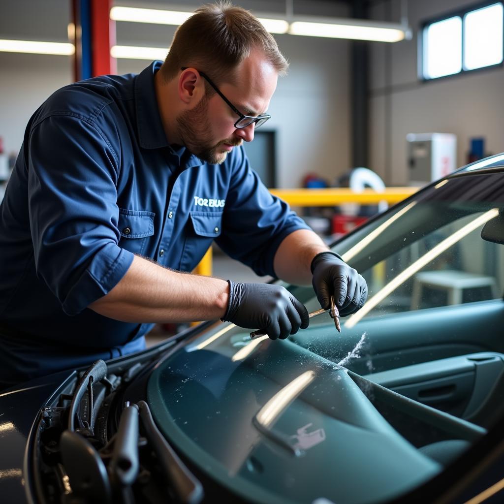 Auto Glass Repair Process