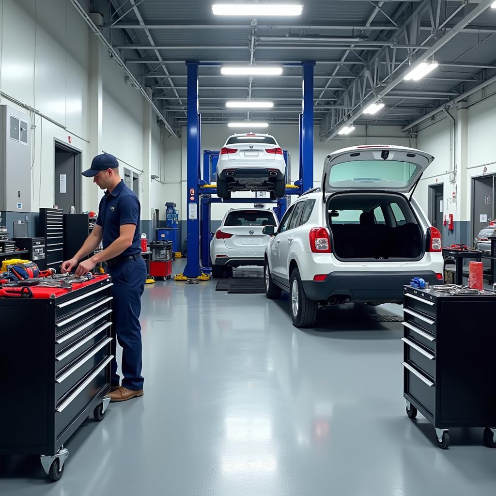 Photo of an American Auto & Tire Service Bay