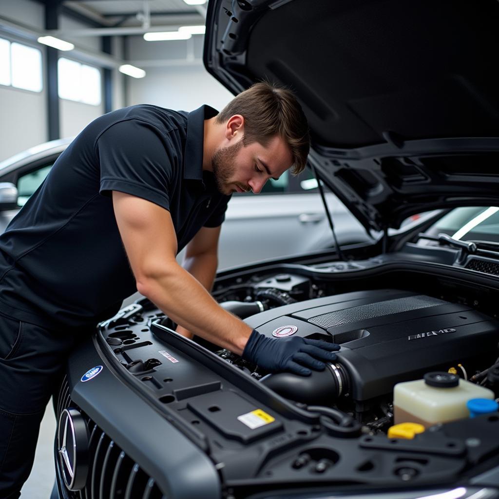 AMG Mercedes Engine Bay Inspection