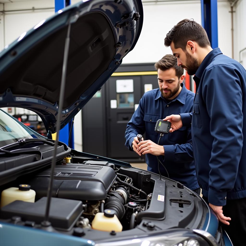 Amin's Auto Service Technicians Performing Engine Diagnostics in Vancouver, BC