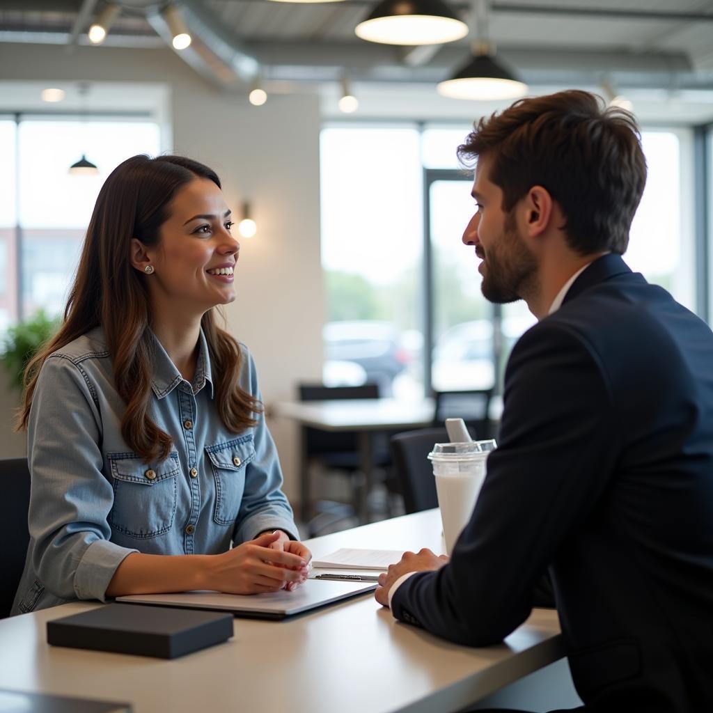 AML Auto Service Toronto Customer Talking to a Service Advisor