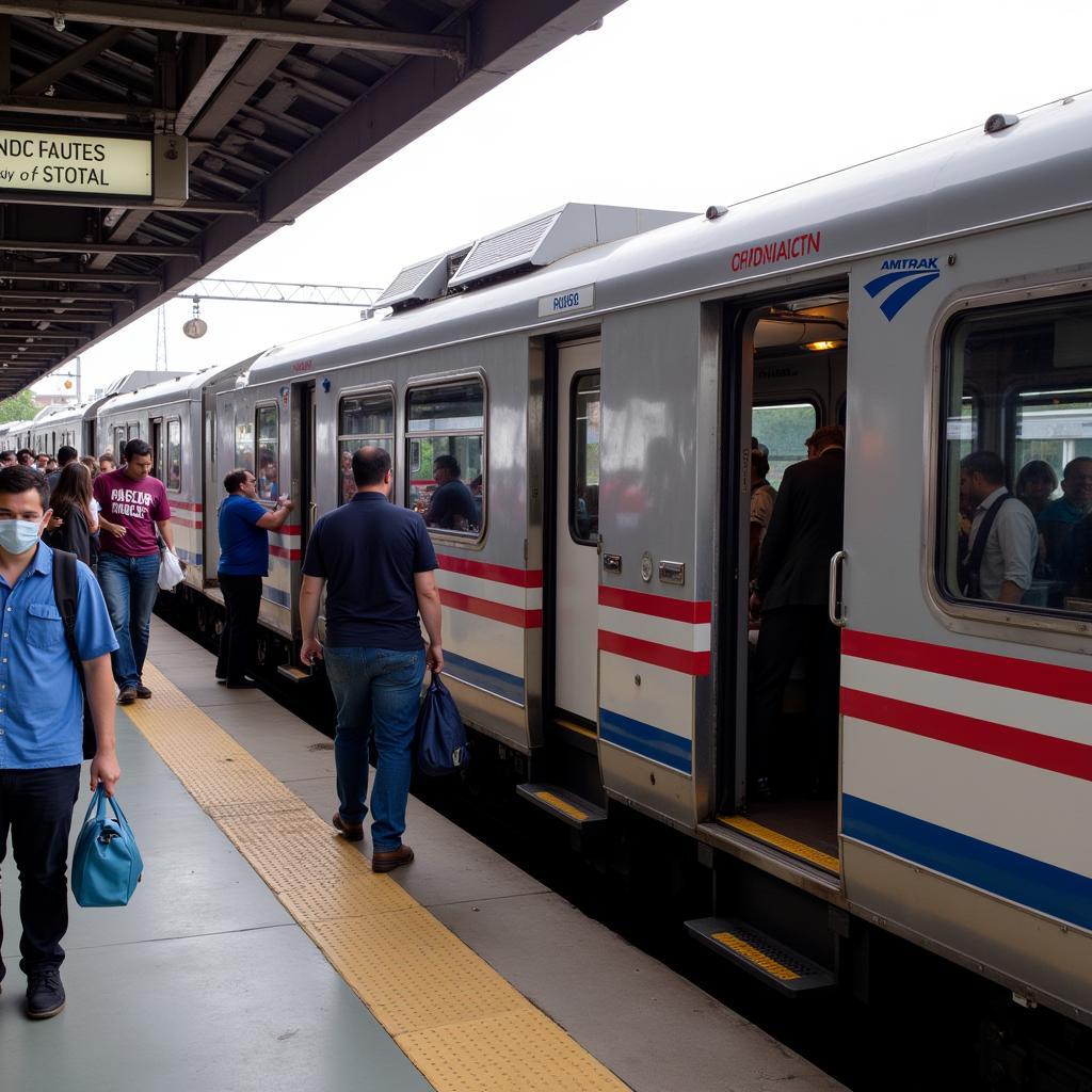 Amtrak Auto Train Arriving at Station