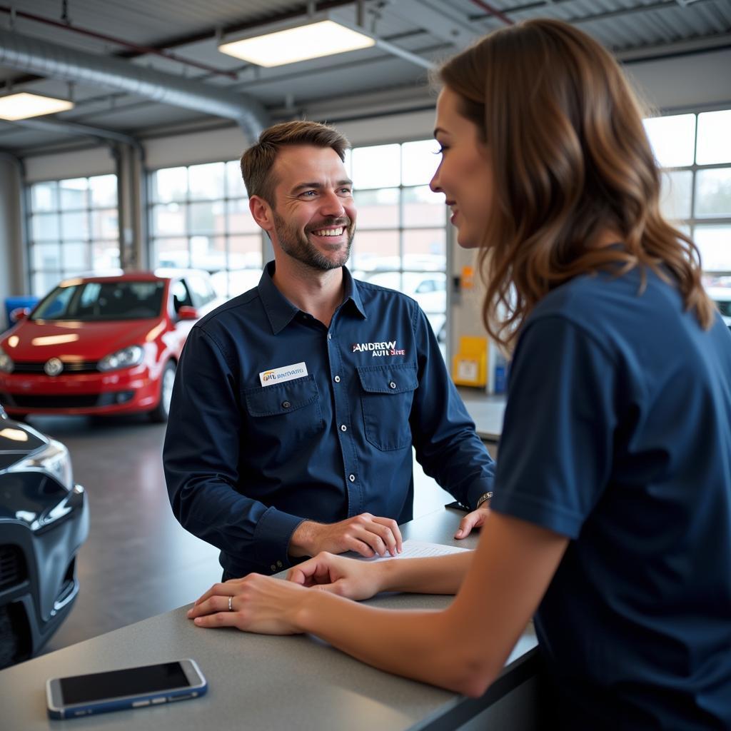 Customer Interaction at Andrew Auto Service