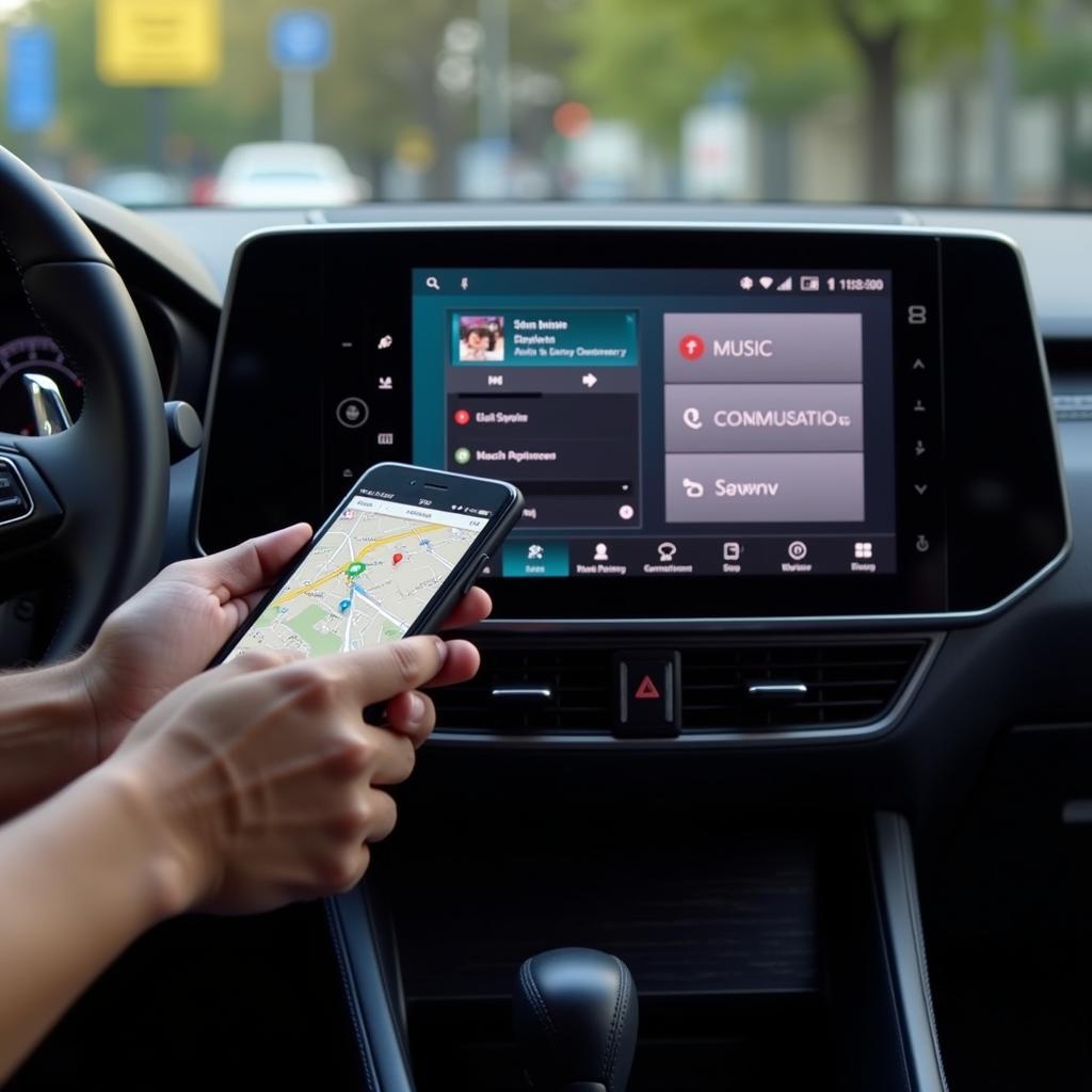 Android Auto Connected to Car Infotainment System