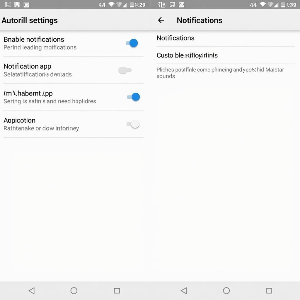 Android Notification Settings for Auto Refill