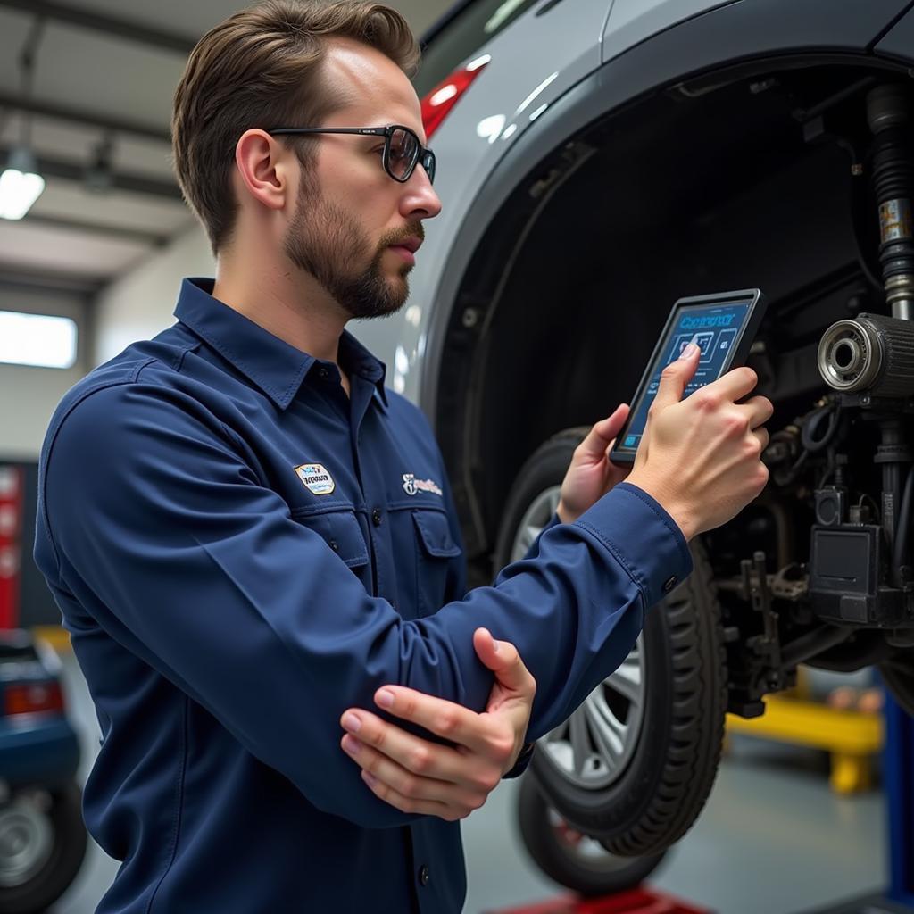 Ann Arbor Carters Auto Service Technician Performing Vehicle Diagnostics