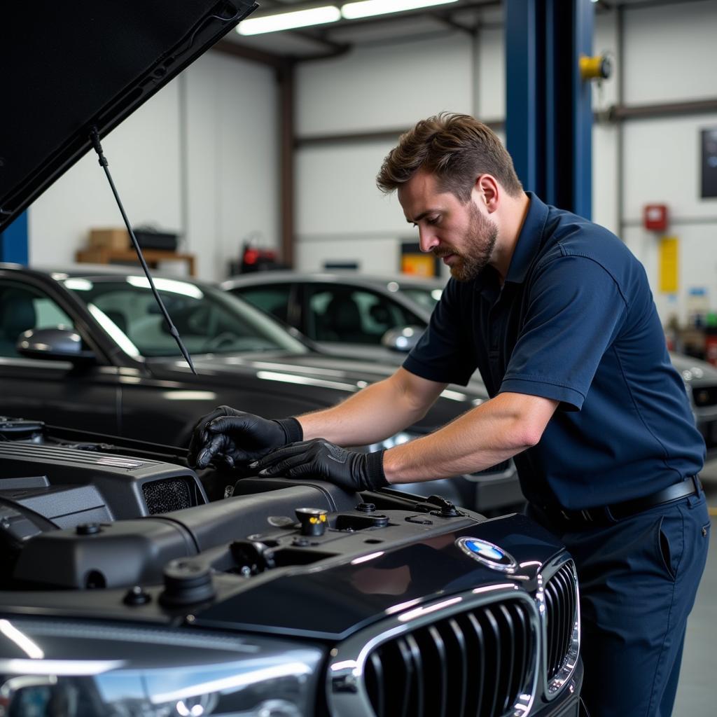 Technician Working on an Import Car in Annapolis