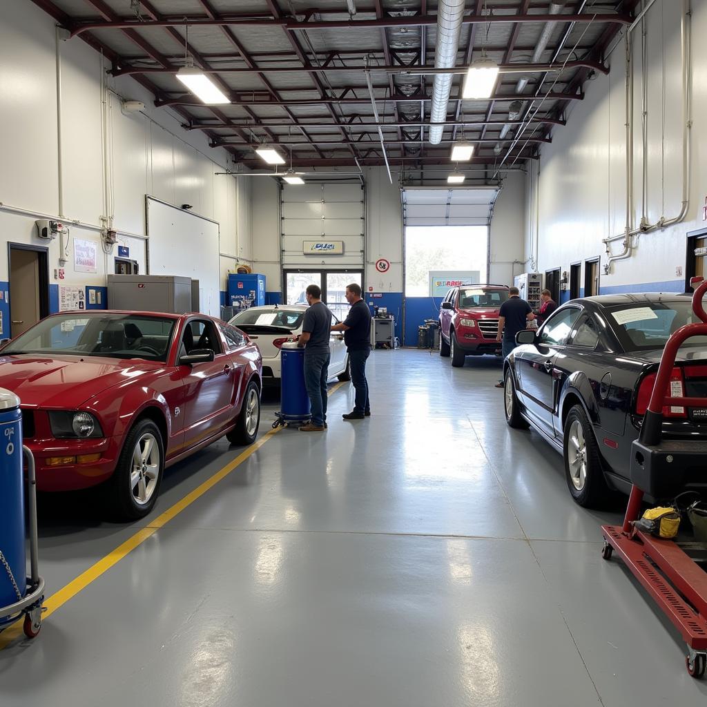 Modern Auto Body Repair Shop Interior