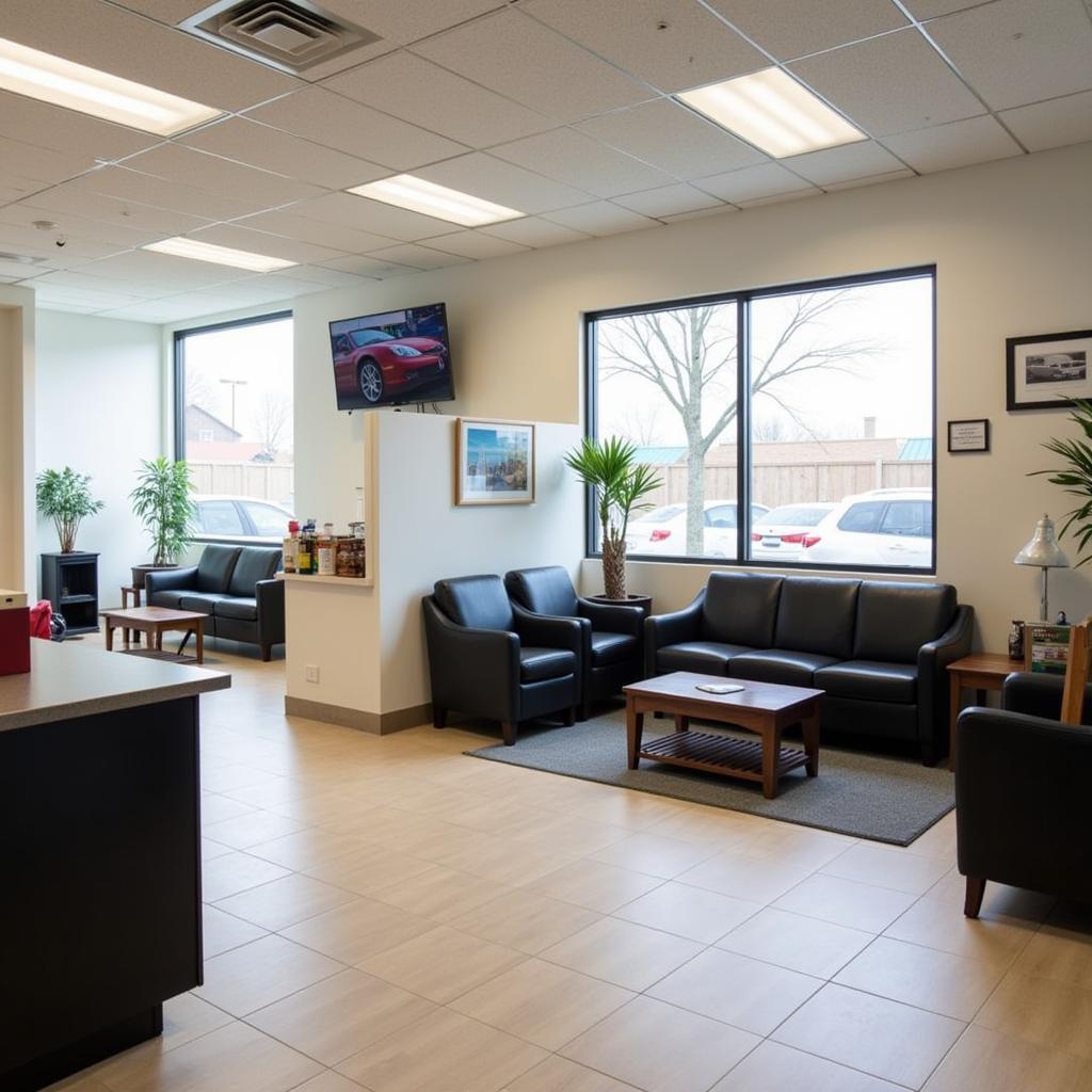 Modern and Comfortable Waiting Area at Applewood Auto Service