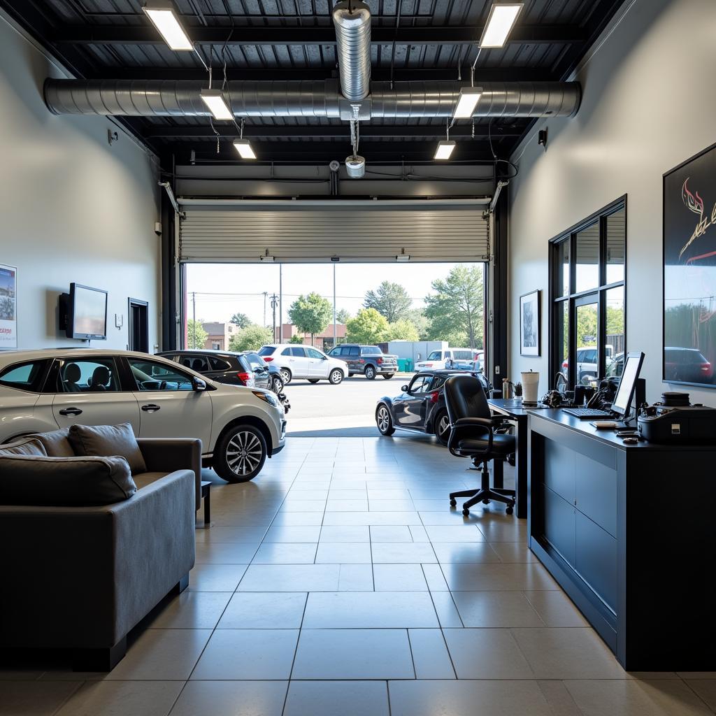 Modern and Clean Auto Service Center Interior