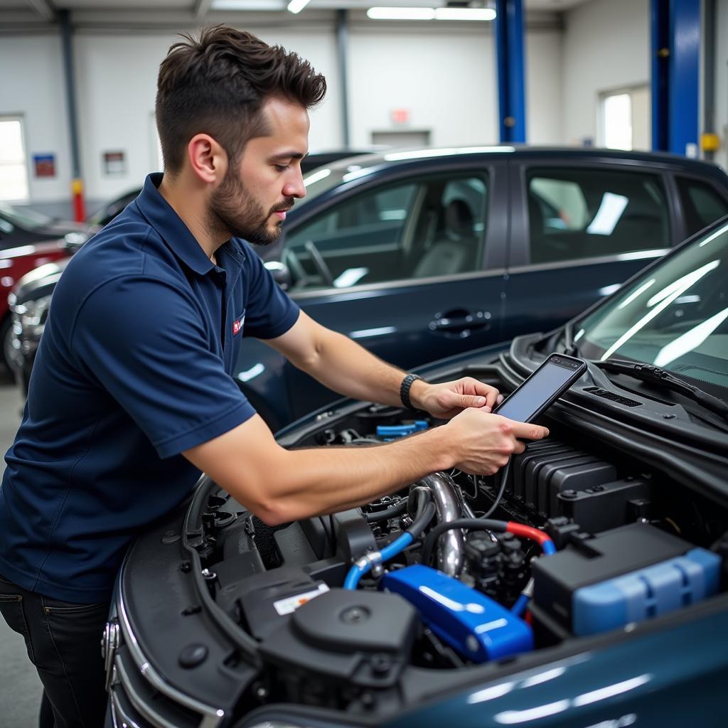 ASE Certified Technician Performing Arena Auto Service