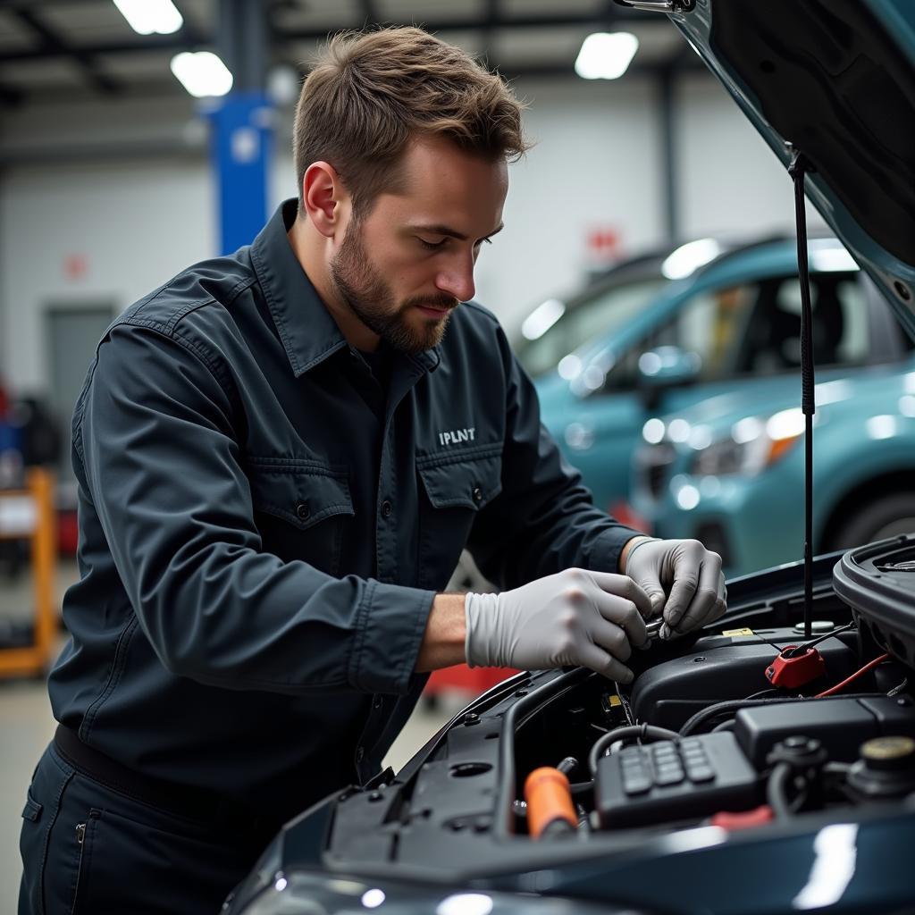 Certified Technician Performing Aria Auto Service