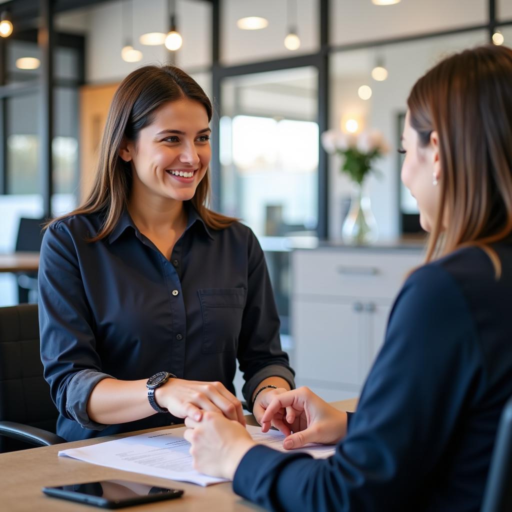 Arizona Auto License Services Staff Assisting a Customer