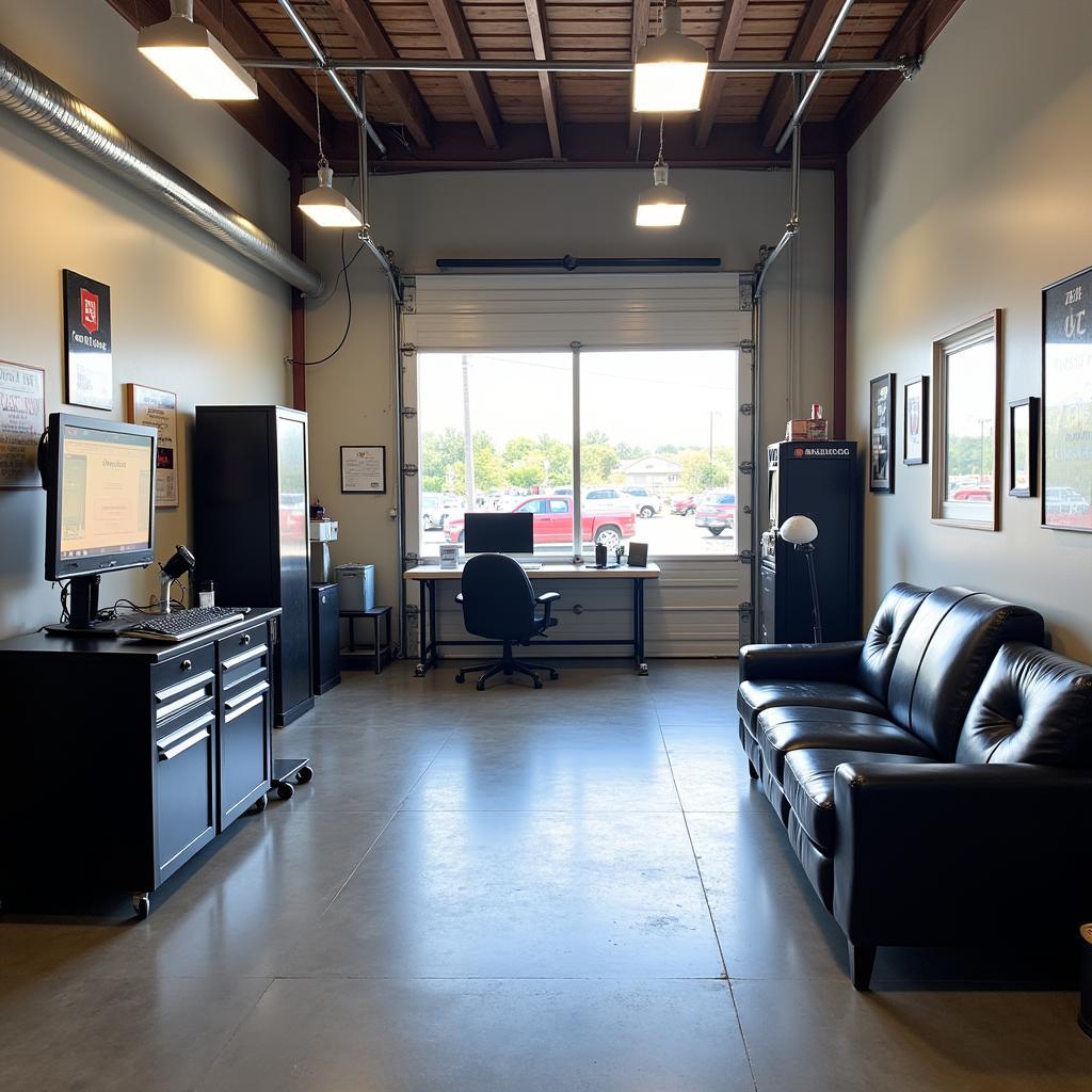 Modern and clean auto service shop interior in Arkansas