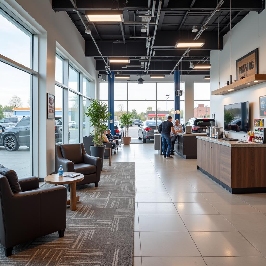 Arlington Auto Service Center Waiting Area: A comfortable and modern waiting area with amenities such as comfortable seating, Wi-Fi, and refreshments.