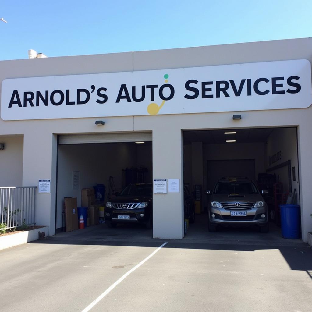 Exterior view of Arnold's Auto Services building in Cape Town