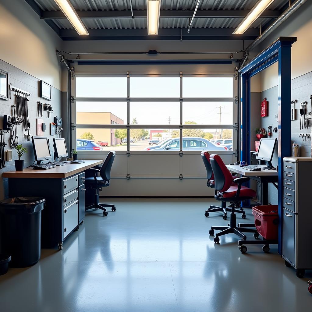 Modern and clean auto repair shop interior in Arrowhead