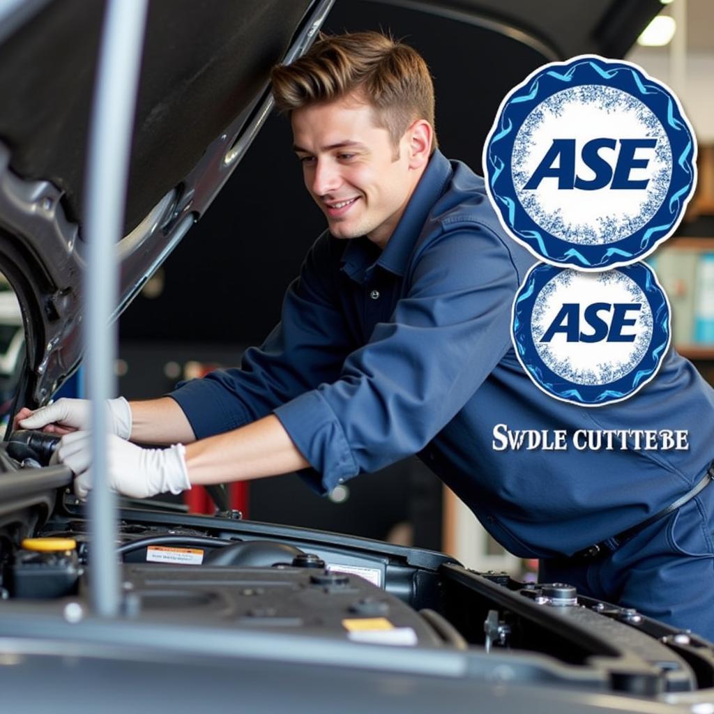 ASE certified mechanic working on a car in Noblesville, Indiana