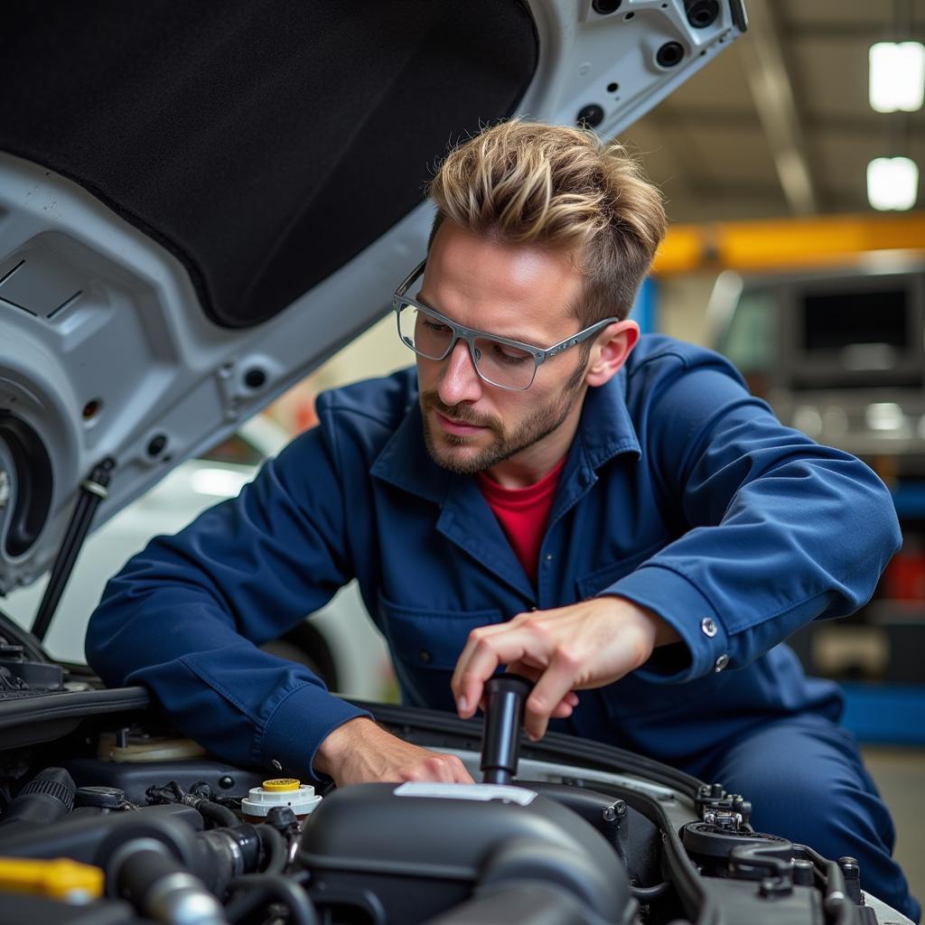 ASE Certified Mechanic Performing Car Repair