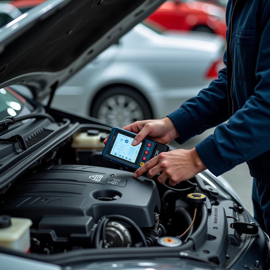 ASE Certified Mechanic Working on a Car